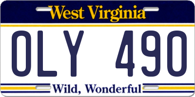 WV license plate OLY490