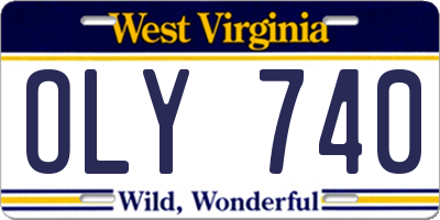 WV license plate OLY740