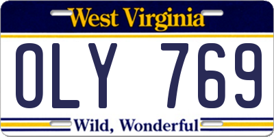 WV license plate OLY769