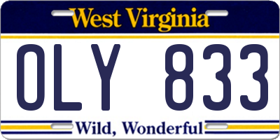 WV license plate OLY833