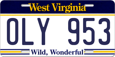 WV license plate OLY953