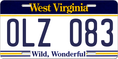 WV license plate OLZ083