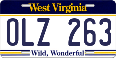 WV license plate OLZ263