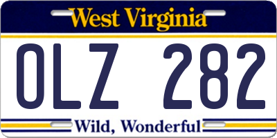 WV license plate OLZ282