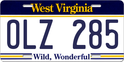 WV license plate OLZ285