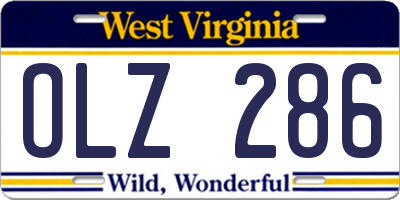 WV license plate OLZ286