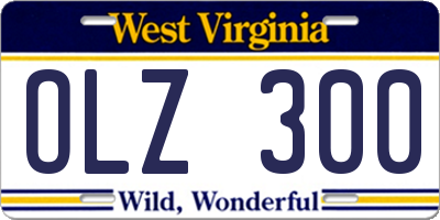WV license plate OLZ300