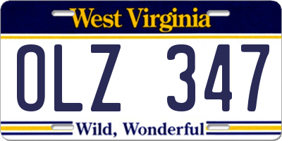WV license plate OLZ347