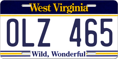 WV license plate OLZ465