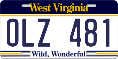 WV license plate OLZ481