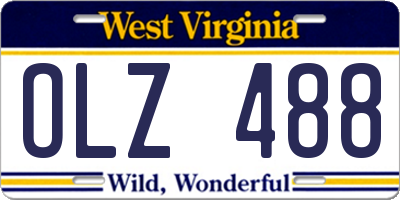 WV license plate OLZ488