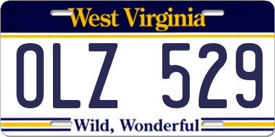 WV license plate OLZ529