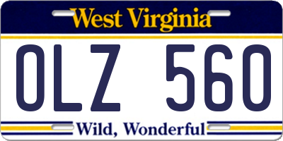 WV license plate OLZ560