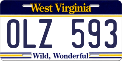 WV license plate OLZ593