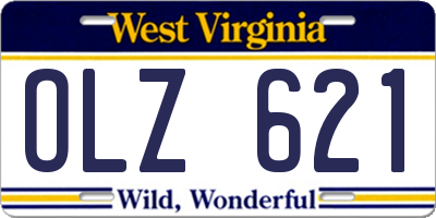 WV license plate OLZ621