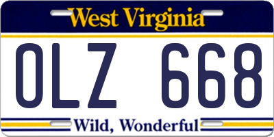 WV license plate OLZ668