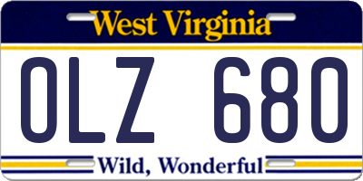 WV license plate OLZ680