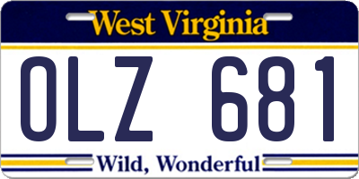 WV license plate OLZ681