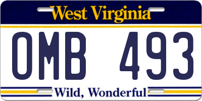 WV license plate OMB493