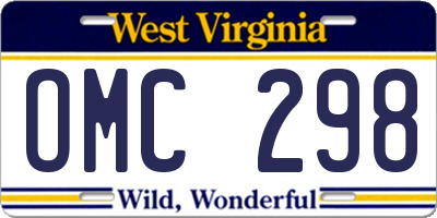 WV license plate OMC298