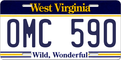 WV license plate OMC590
