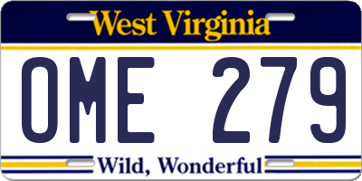 WV license plate OME279