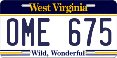 WV license plate OME675