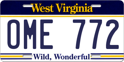 WV license plate OME772