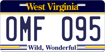 WV license plate OMF095