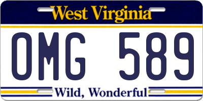 WV license plate OMG589