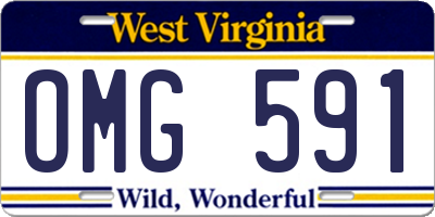 WV license plate OMG591