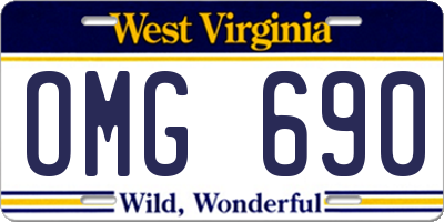 WV license plate OMG690