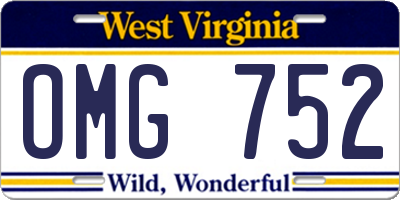 WV license plate OMG752