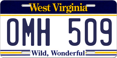 WV license plate OMH509