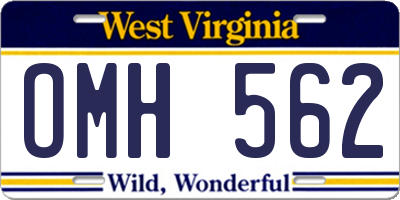 WV license plate OMH562