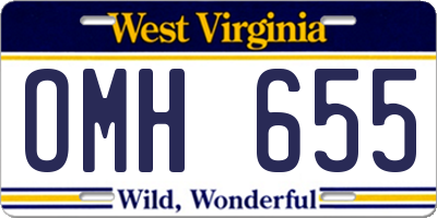 WV license plate OMH655