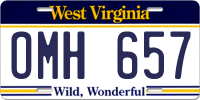 WV license plate OMH657