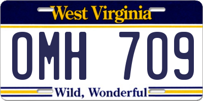 WV license plate OMH709