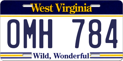 WV license plate OMH784