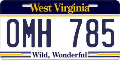 WV license plate OMH785