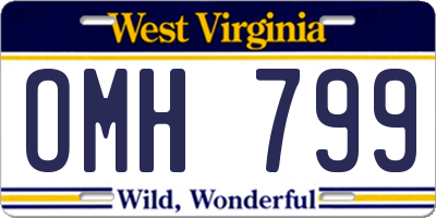 WV license plate OMH799