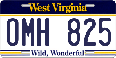 WV license plate OMH825