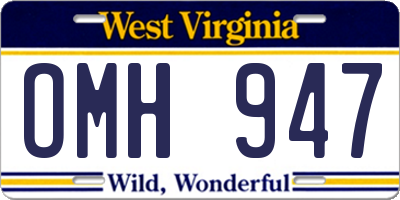 WV license plate OMH947