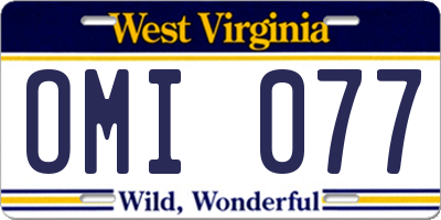 WV license plate OMI077