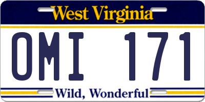 WV license plate OMI171