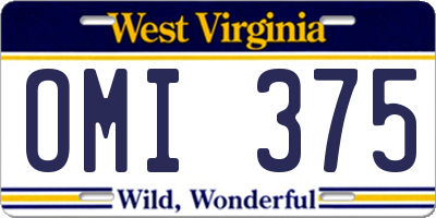 WV license plate OMI375