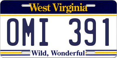 WV license plate OMI391