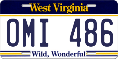 WV license plate OMI486