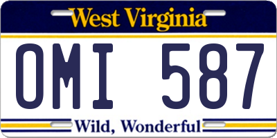 WV license plate OMI587