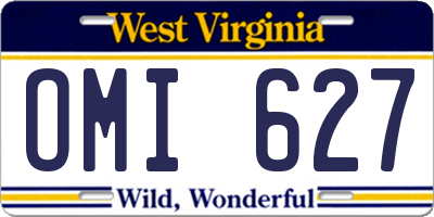 WV license plate OMI627